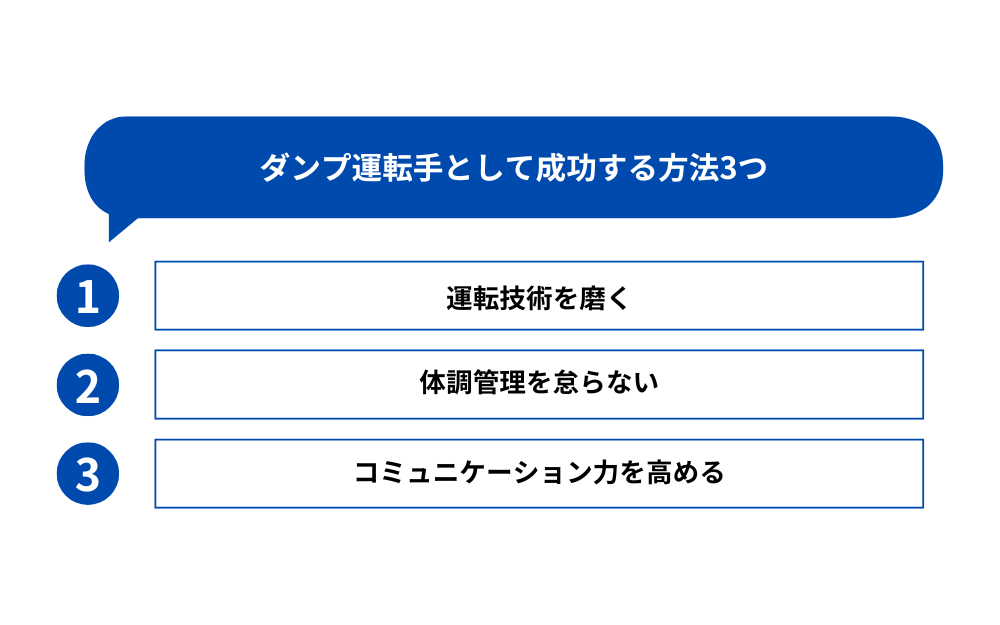 ダンプ運転手として成功する方法3つ